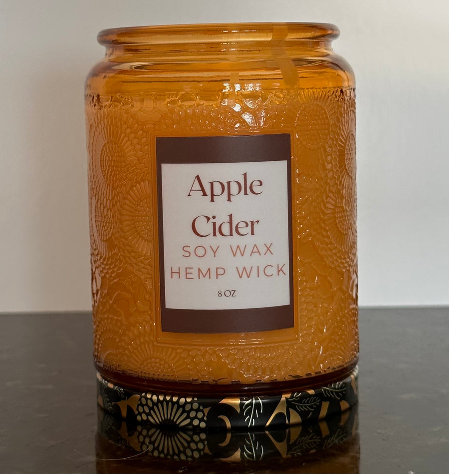 Apple Cider Soy Wax Candle Decorative Glass